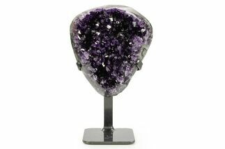 Deep-Purple Amethyst Geode With Metal Stand - Uruguay #364447