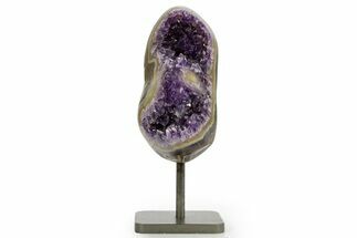 Dark Purple Amethyst Geode On Metal Stand - Uruguay #364452