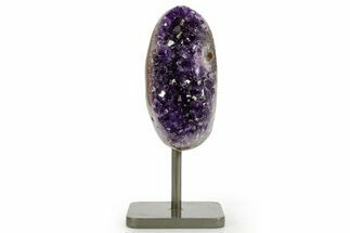 Dark Purple Amethyst Geode On Metal Stand - Uruguay #364455