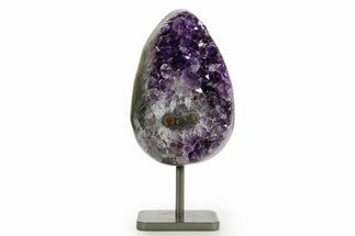 Dark Purple Amethyst Geode On Metal Stand - Uruguay #364456