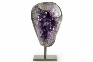Dark Purple Amethyst Geode On Metal Stand - Uruguay #364457