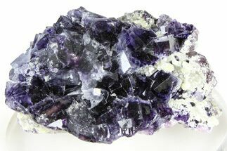 Purple Cubic Fluorite Crystals w/ Muscovite - Yaogangxian Mine #364559