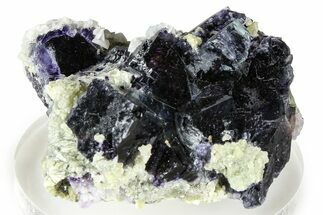 Purple Cubic Fluorite Crystals with Calcite - Yaogangxian Mine #364569