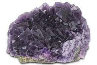 Deep Purple Cubic Fluorite Crystal Cluster - China #364676