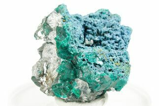 Clear Quartz Crystal Cluster on Plancheite and Dioptase - Congo #366018