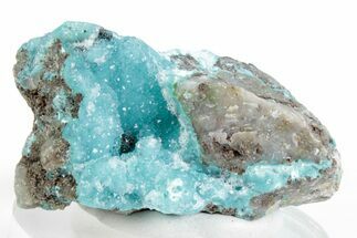 Sparkling Druzy Quartz on Chrysocolla - DR Congo #366176