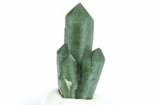 Green Hedenbergite Included Quartz Cluster - Mongolia #366501