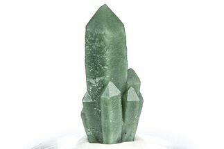 Green Hedenbergite Included Quartz Cluster - Mongolia #366516