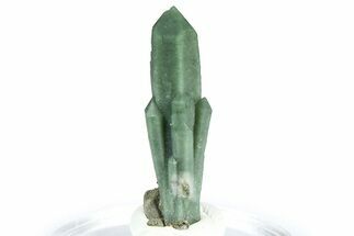 Green Hedenbergite Included Quartz Crystals - Mongolia #366519