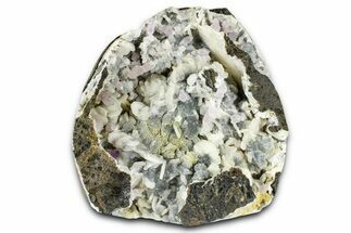 Druzy Quartz Encrusted Calcite with Amethyst Crystals - India #367819