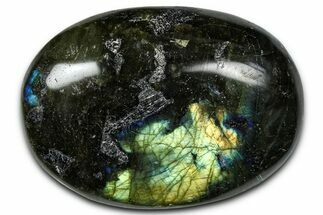Flashy, Polished Labradorite Palm Stone - Madagascar #334267