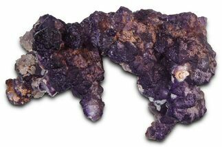 Rich Purple Octahedral Fluorite Crystals w/ Druzy Quartz - Arizona #368358