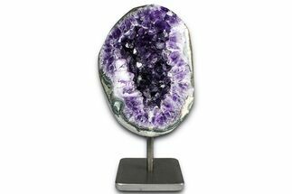 Dark Purple Amethyst Geode On Metal Stand - Uruguay #368773