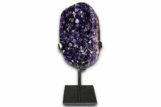 Deep-Purple Amethyst Geode With Metal Stand - Uruguay #368351