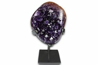 Deep-Purple Amethyst Geode With Metal Stand - Uruguay #368354