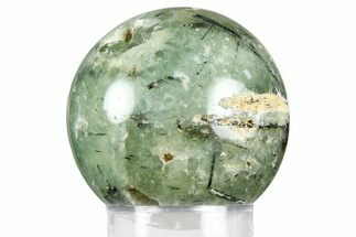 Polished Prehnite With Epidote Sphere #369441