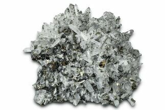 Gleaming Cubic Pyrite and Sphalerite on Quartz - Peru #369819