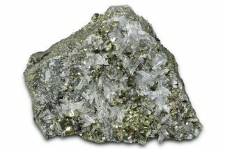 Gleaming Pyrite Crystals with Quartz - Peru #369821