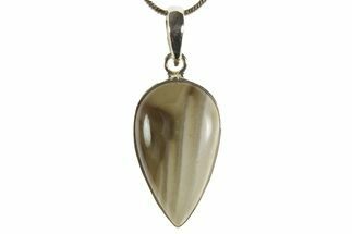 Striped Flint Pendant (Necklace) - Sterling Silver #369870