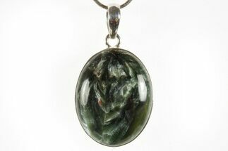 Polished Seraphinite Pendant (Necklace) - Sterling Silver #369899