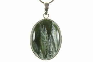 Polished Seraphinite Pendant (Necklace) - Sterling Silver #369939