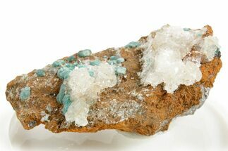 Teal Blue Rosasite with Calcite Crystals - Mexico #371785