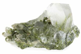 Quartz Crystals on Pistachio-Green Epidote - Turkey #371792
