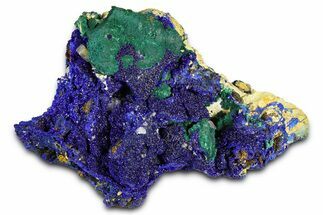 Sparkling Blue Azurite & Green Malachite on Matrix - Congo #372238