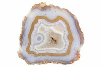 Polished Blue/Orange/Pink Banded Agate - Kerrouchen, Morocco #372660