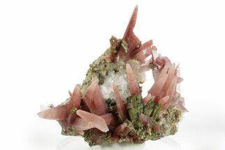Hematite Quartz Crystals on Lustrous Epidote - Peru (New Find) #375583