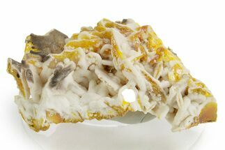 White Calcite on Bright Yellow Wulfenite - Iran #375738