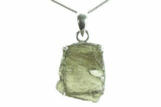 Green Moldavite Tektite Pendant ( g) - Czech Republic #376313