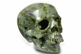 Realistic, Shimmering Labradorite Skull - Madagascar #378606