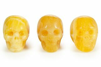 Polished Orange Calcite Skulls #378702