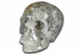 Realistic, Carved Gray Quartz Crystal Skull #378683