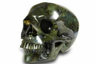 Realistic, Shimmering Labradorite Skull - Madagascar #378719