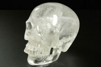 Realistic, Polished Brazilian Quartz Crystal Skull #378693
