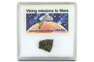Martian Meteorite ( g) Slice - With Viking Mission Stamp #378798
