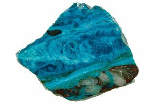 Polished Banded Chrysocolla Slice - Bagdad Mine, Arizona #378929