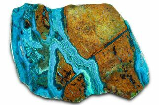 Polished Banded Chrysocolla and Malachite - Bagdad Mine, Arizona #378938