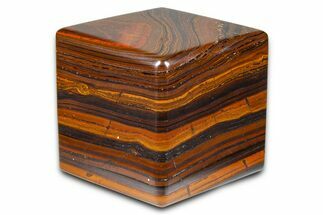 Polished Tiger Iron Stromatolite Cube - Billion Years #379589
