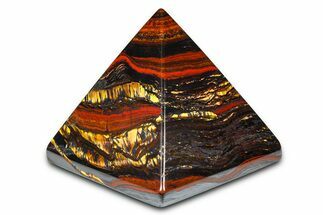 Polished Tiger Iron Stromatolite Pyramid - Billion Years #379599