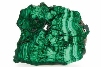 Flowery Polished Malachite Slab - D R Congo #379706