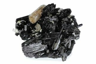 Goshenite Crystals & Mica on Schorl - Erongo Mountains, Namibia #379944
