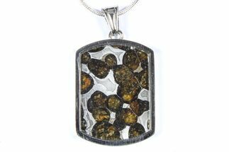 Sericho Pallasite Dog Tag Meteorite Pendant - Kenya #380532