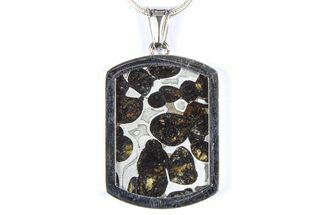 Sericho Pallasite Dog Tag Meteorite Pendant - Kenya #380551