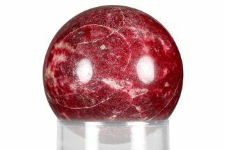 Vibrant Pink, Polished Thulite Sphere - Trondheim, Norway #380808