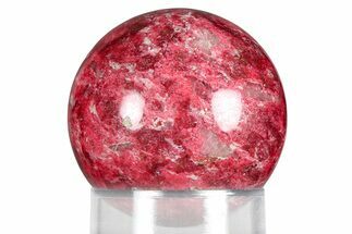 Vibrant Pink, Polished Thulite Sphere - Trondheim, Norway #380812