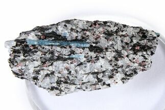 Fluorescent Kyanite & Garnet in Biotite-Quartz Schist - Russia #380674