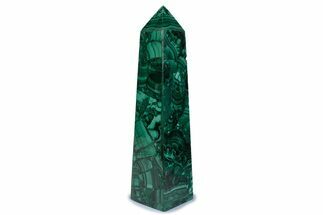 Tall Polished Malachite Obelisk - DR Congo #381163